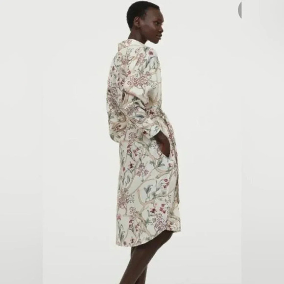 [M]Johanne Ortiz xH&M Designer White Orchid Linen Button Down L/S Shirt Dress - Picture 2 of 16